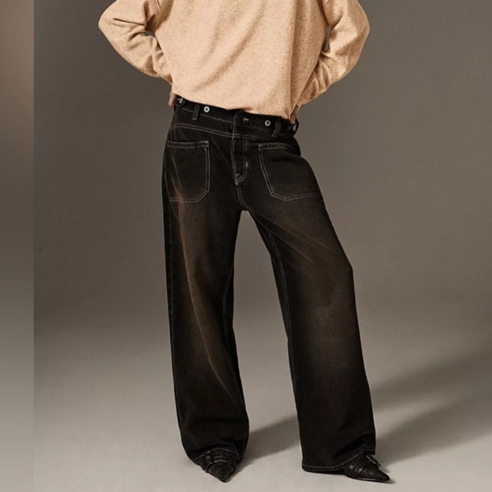 Free People We the Free Palmer Cuffed Jeans in Chalkboard